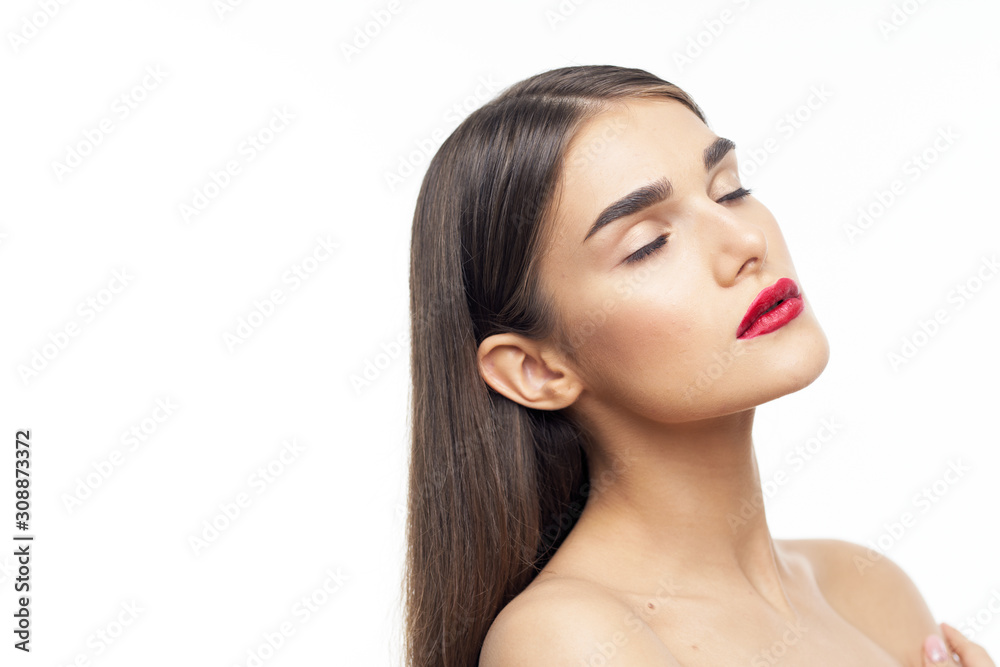 beautiful woman bare shoulders clean skin beautiful woman bare shoulders clean skin