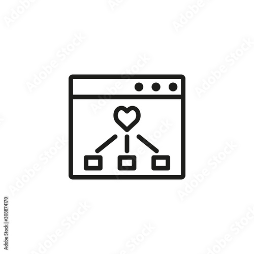 Crowdfunding thin line icon. Kindness, helping online, fundraising isolated outline sign. Donation and charity concept. Vector illustration symbol element for web design and apps