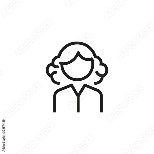Curly hair thin line icon. Hair, style, barber isolated outline sign. Service and beauty business concept. Vector illustration symbol element for web design and apps