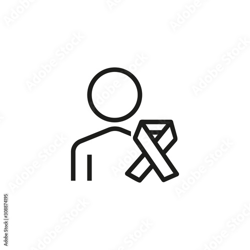 Donation awarness thin line icon. People, heping, fundraising isolated outline sign. Donation and charity concept. Vector illustration symbol element for web design and apps