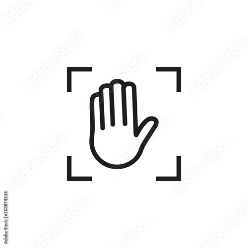 Fotografía Hand scanner thin line icon