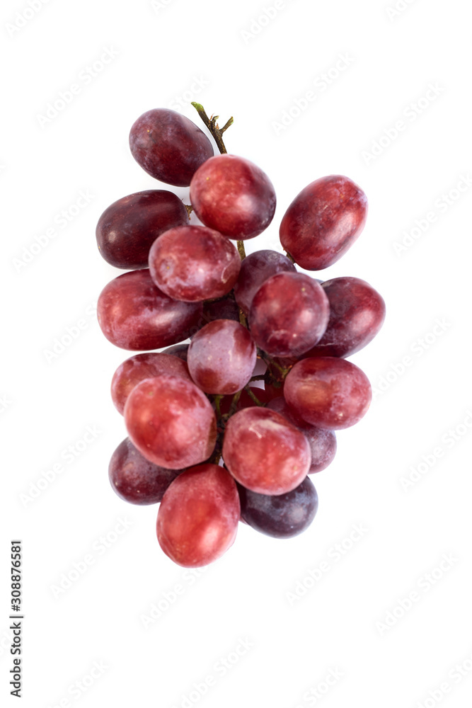 Fototapeta premium Bunch of fresh ripe juicy grapes on white