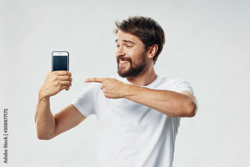 man with mobile phone man with mobile phone