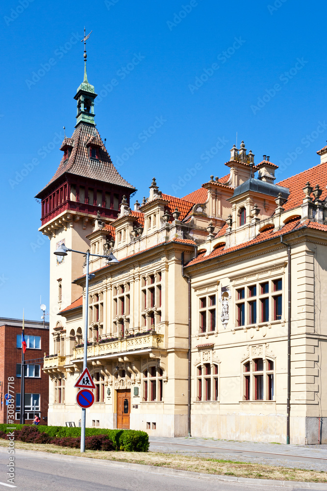 neo-renaissance town hall, Napajedla town, Zlin region, South Moravia, Czech republic
