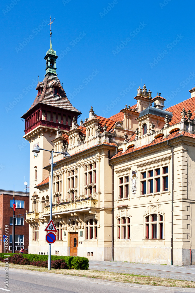 Obraz premium neo-renaissance town hall, Napajedla town, Zlin region, South Moravia, Czech republic