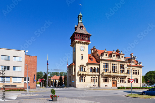 neo-renaissance town hall, Napajedla town, Zlin region, South Moravia, Czech republic