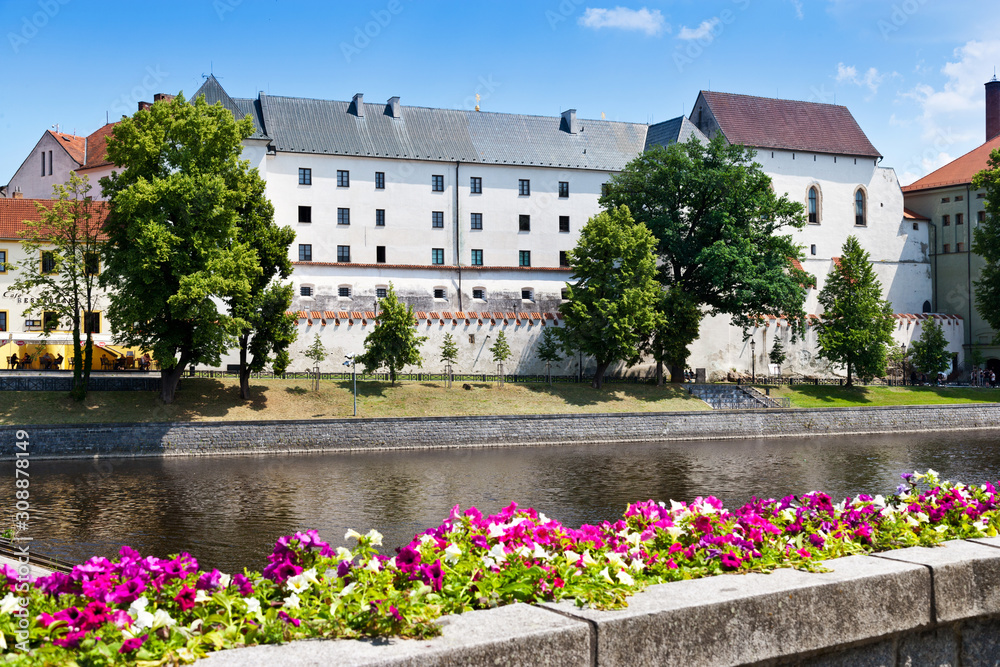 castle, historical center, Otava river, town Pisek, Czech republic