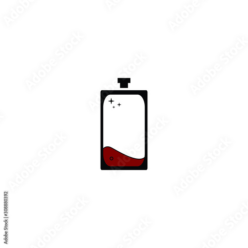 bottle perfume logo vector icon design illustration red color