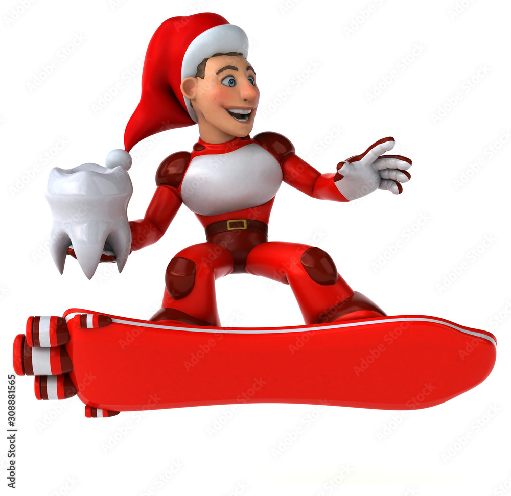 Fun Super Santa Claus - 3D Illustration Fun Super Santa Claus - 3D Illustration