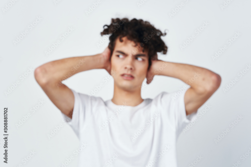 young man with headache young man with headache