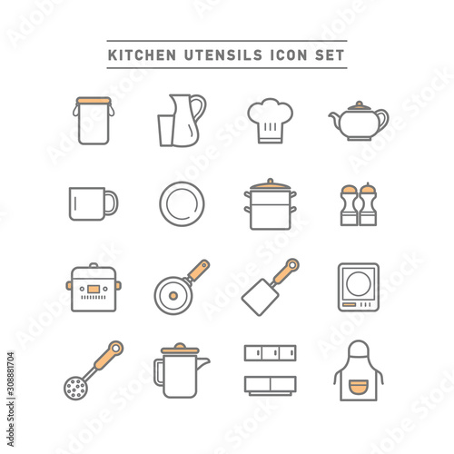 KITCHEN UTENSILS ICON SET