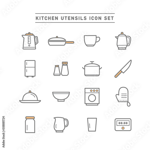 KITCHEN UTENSILS ICON SET