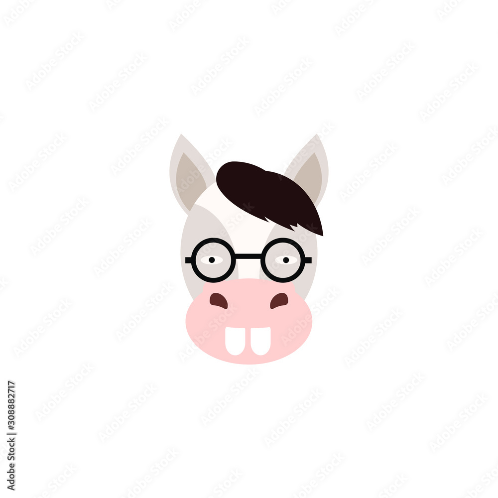 Horse-Cartoon horse head isolated from white background Horse-Cartoon horse head isolated from white background