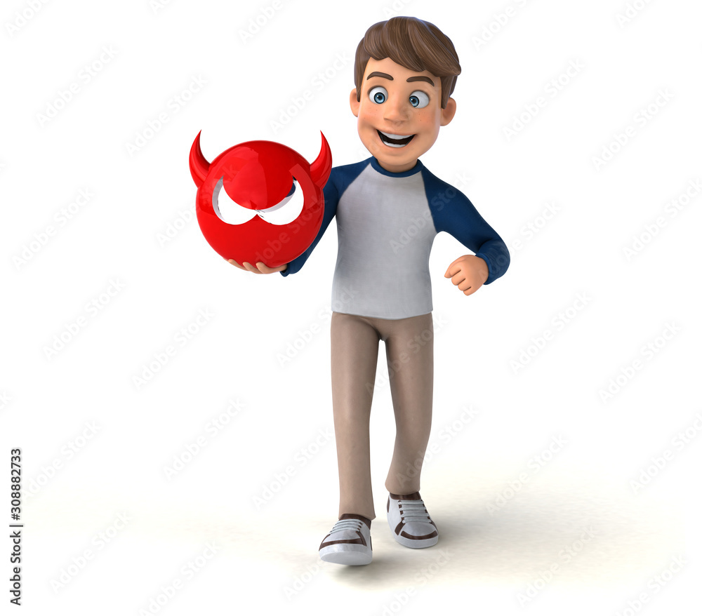 3D cartoon character fun teenager 3D cartoon character fun teenager