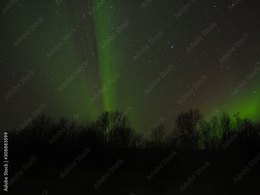 Beautiful northern lights on the sky