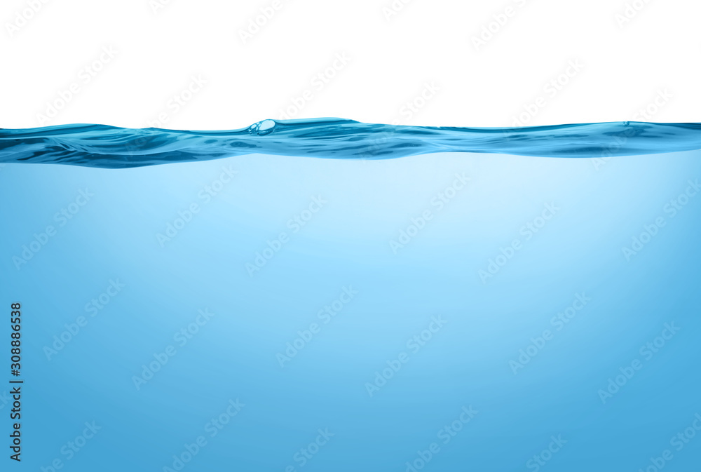 Underwater water line isolated on white Stock Photo