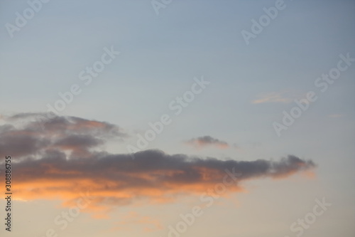 single cloud on twilight dusk sky background © sutichak
