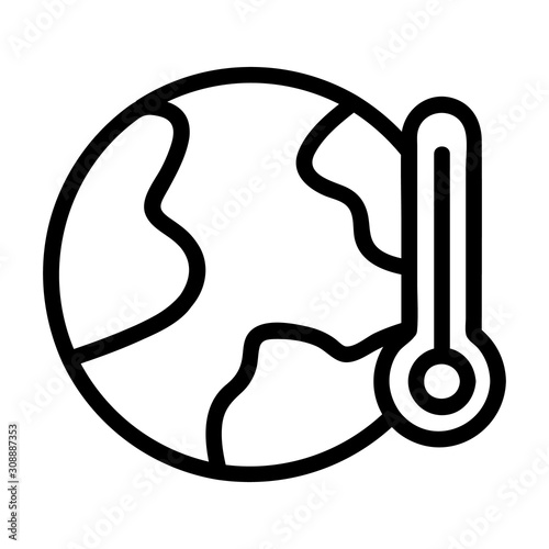 greenhouse effect icon vector. Thin line sign. Isolated contour symbol illustration