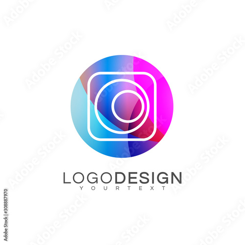 camera gradient logo vector design color full