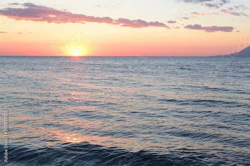 Sunset seascape from Marmaros beach - turkish aegean island Gokceada  Imbros 