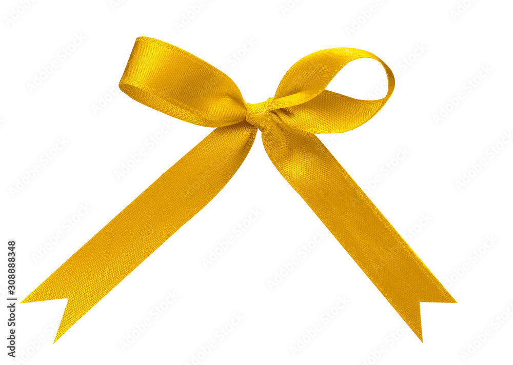 golden bow ribbon isolated on white background golden bow ribbon isolated on white background