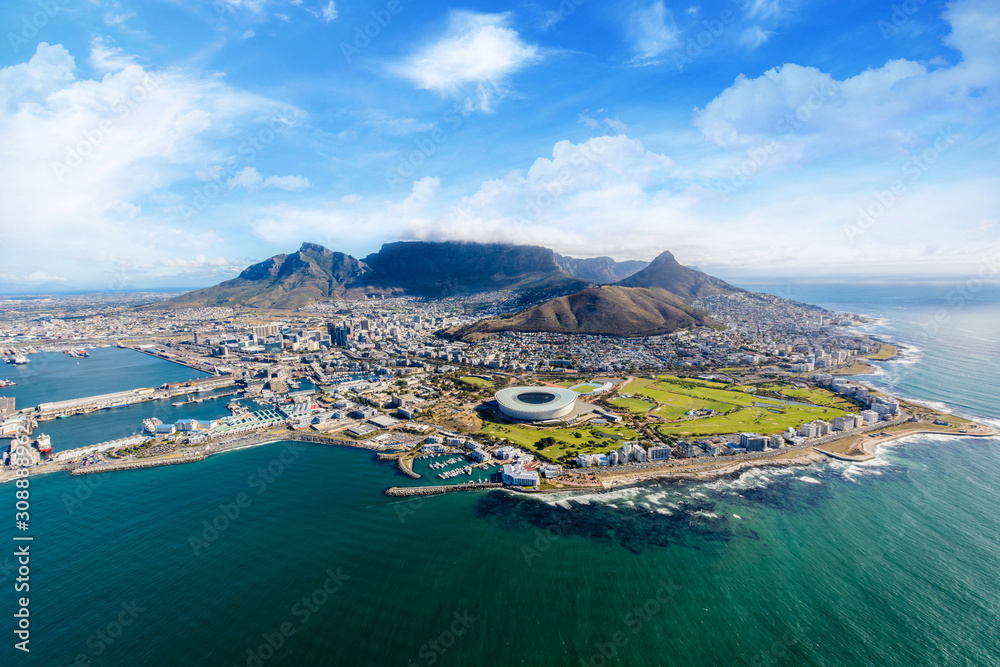 Obraz premium Widok z lotu ptaka na Kapsztad, RPA