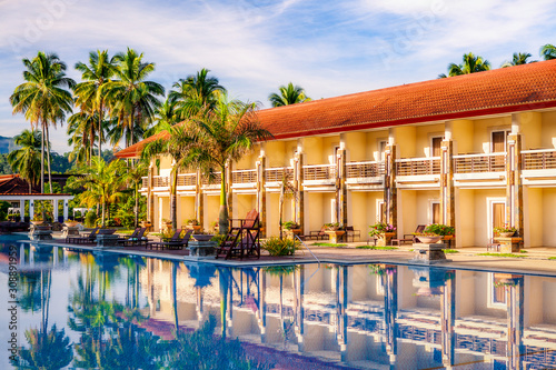 Morning at a swimming pool