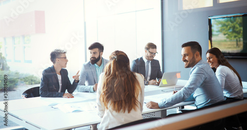 Business people working at modern business office