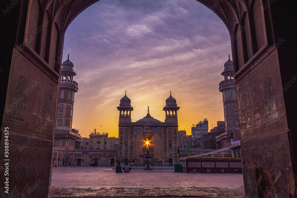 Wazir Khan Mosque, Lahore during sunrise