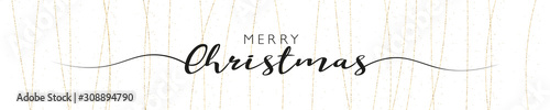 Weihnachtsbanner mit Linien gold