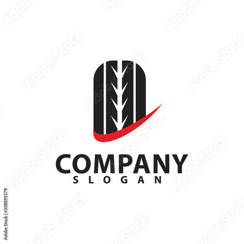 Tyre company and tyre shop vector logo design