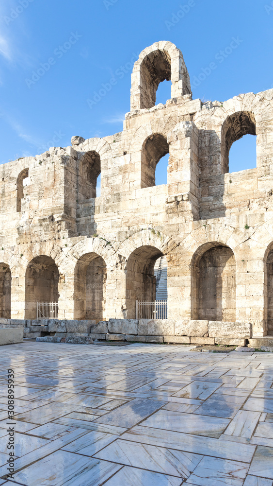 Herode's Odeon settles in stone