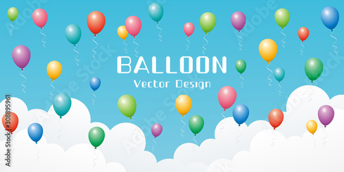 Colorful Balloon vector template 風船のデザイン