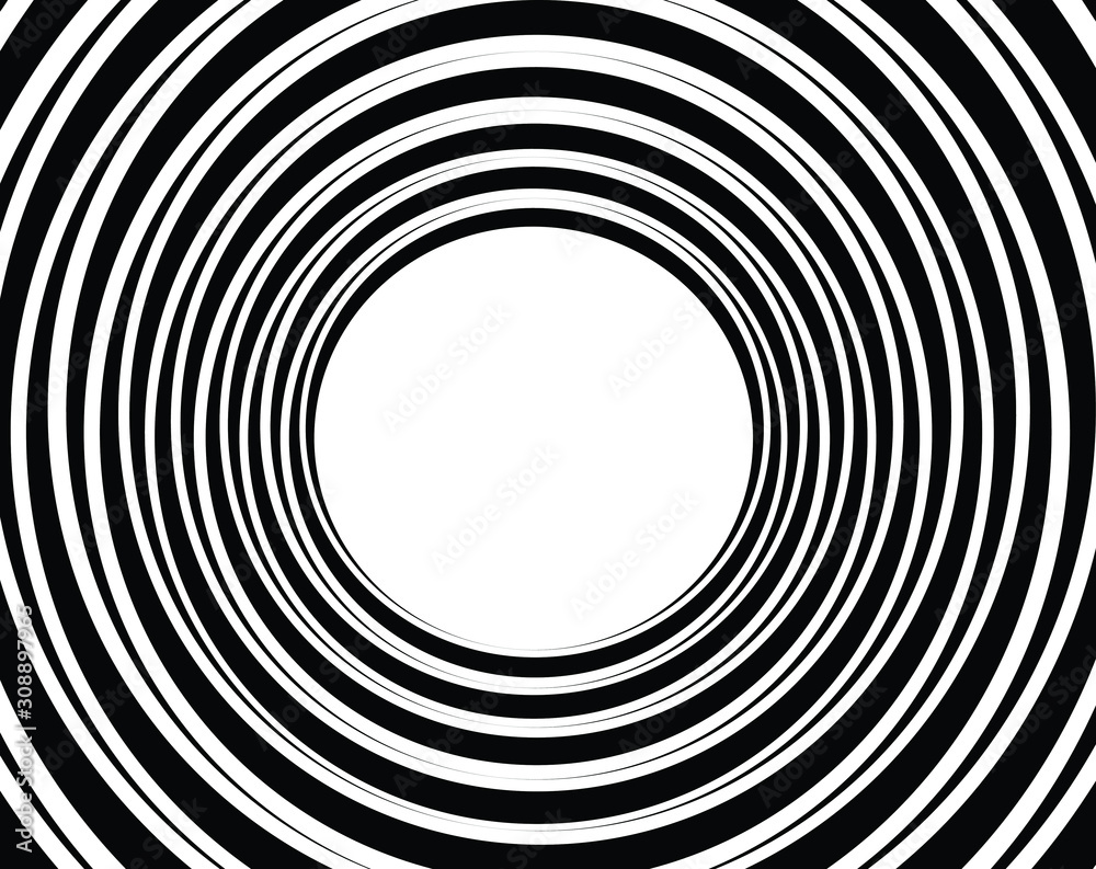 Fototapeta premium black and white illusive circle op art