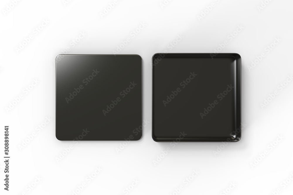 Blank tin container for branding and design. 3d render illustration. Blank tin container for branding and design. 3d render illustration.