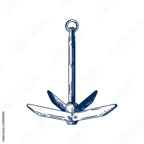 Boat anchor vector illustration