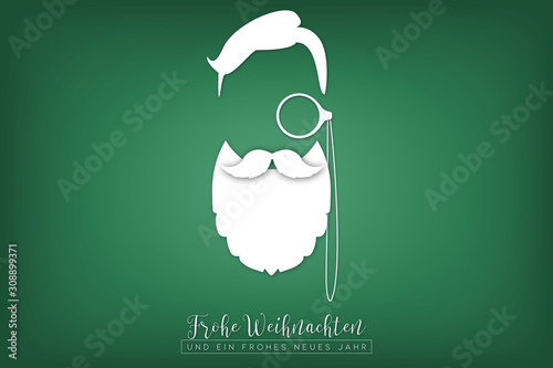 Gruß Hipster Weihnachtsmann mit Monokel