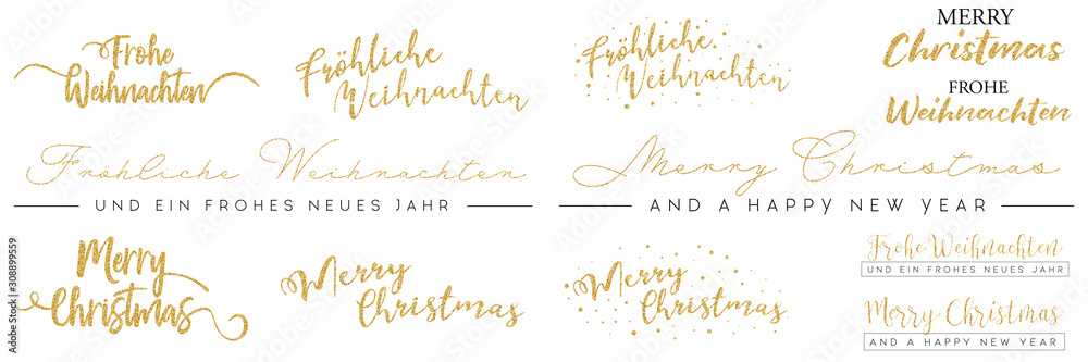 Weihnachtskalligraphie glitzer