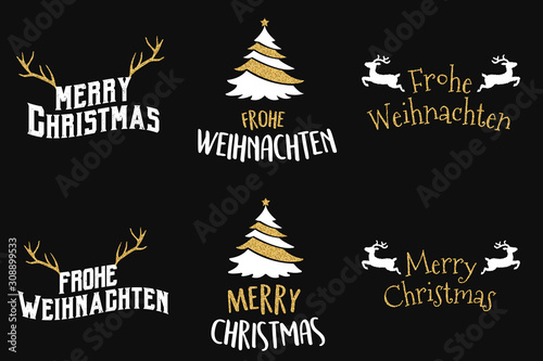 Weihnachtstypograpfie glitzer