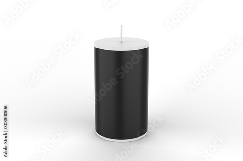 Blank Pillar Scented & Colorful Candle For Branding, 3d render illustration.