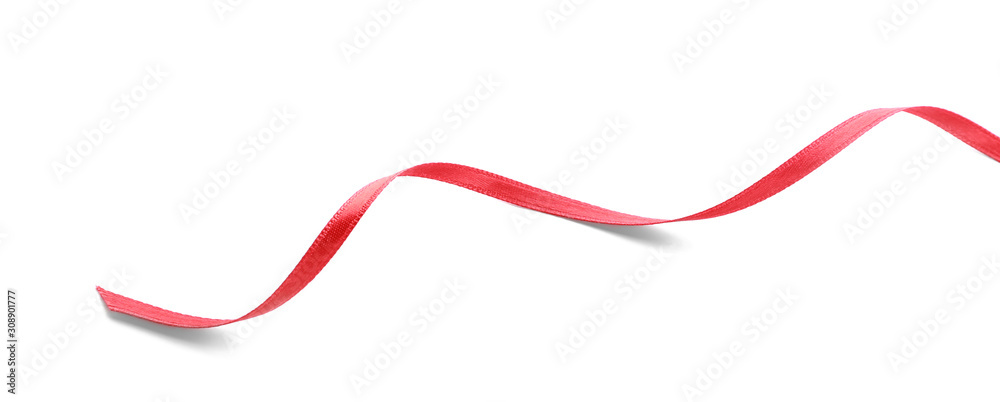 Beautiful red ribbon on white background Beautiful red ribbon on white background