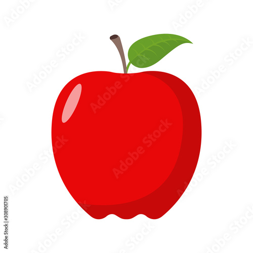 Red Apple Fruit Icon Vector