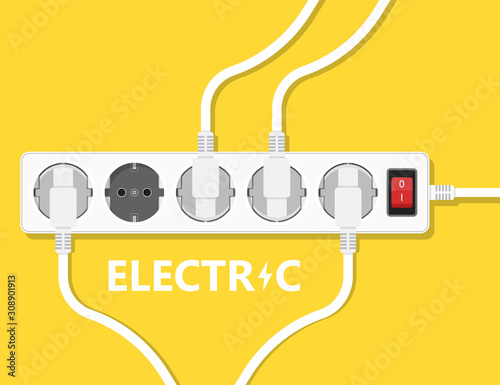 Electric extension cord Illustration Vector