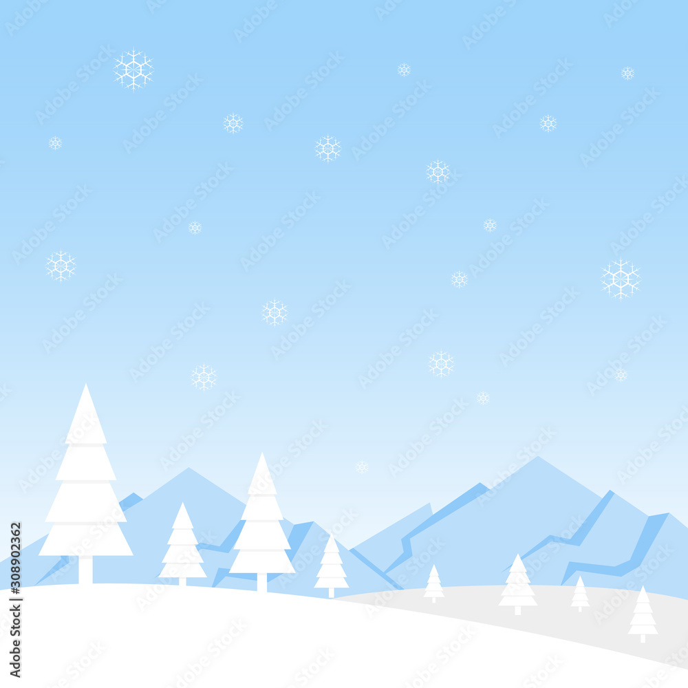 Winter Background Landscape Illustration Snow Vector