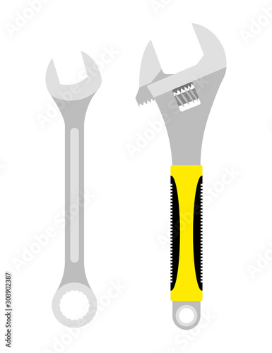 Set of wrenches Vector illustration Background