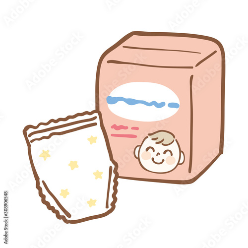 Photographie Illustration of a paper diaper