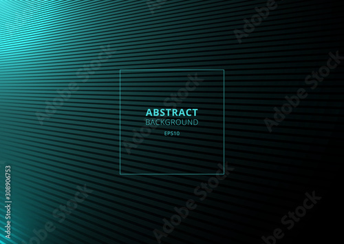 Abstract lines pattern green fluorescent on black background and texture.