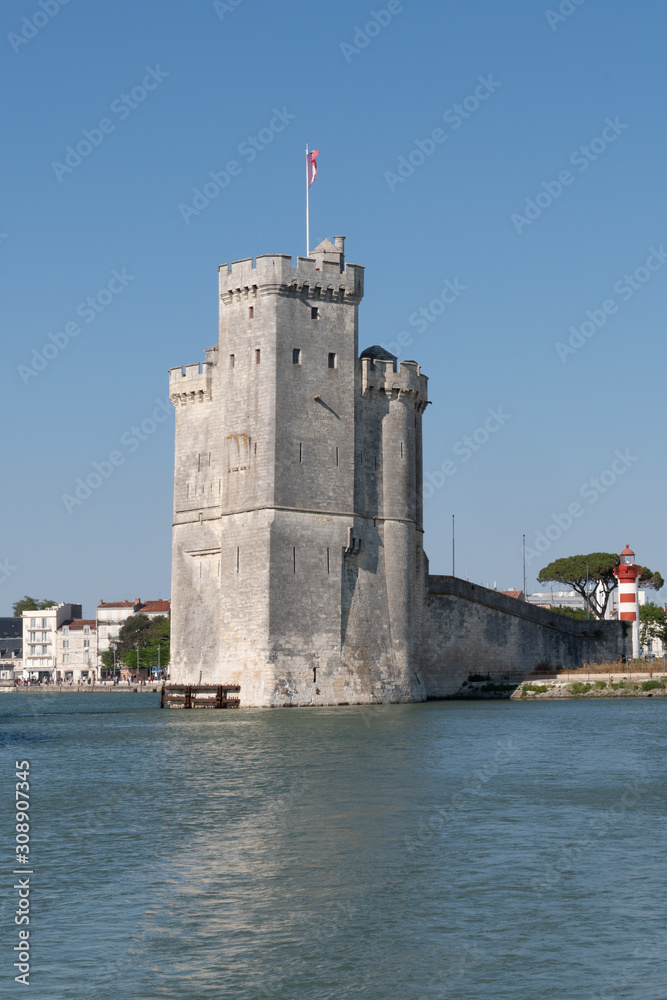 tower entrance harbour port in la Rochelle France