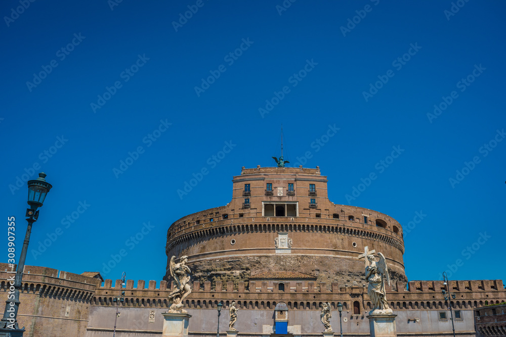 Sant'Angelo Castle and Bridge in Rome, Italy Sant'Angelo Castle and Bridge in Rome, Italy