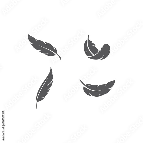 feather logo template vector icon